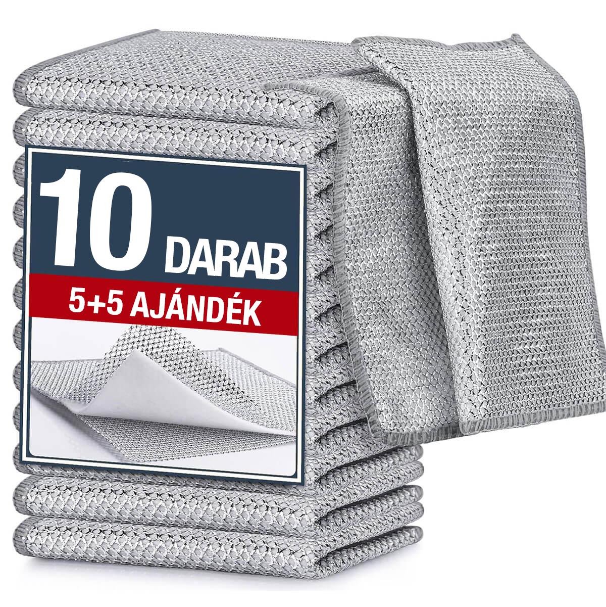 Abrasív szálas dörzskendő edényekhez (5+5 ajándék)