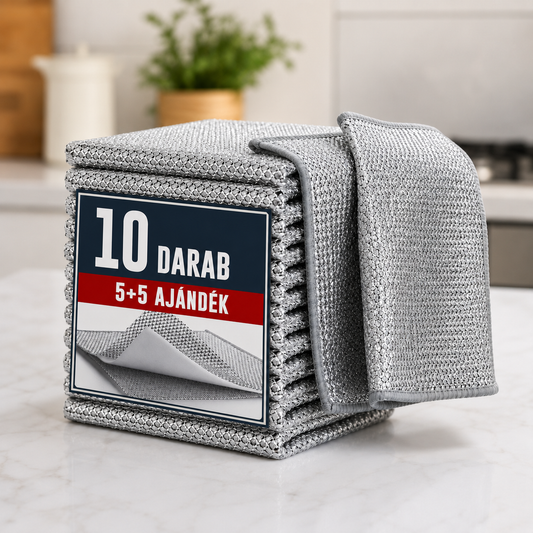 Abrasív szálas dörzskendő edényekhez (5+5 ajándék)